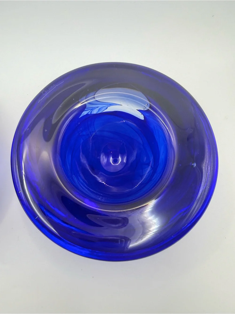 Pair Kosta Boda Atoll Cobalt Blue Glass Votive Holders Anna Ehrner Sweden 69727